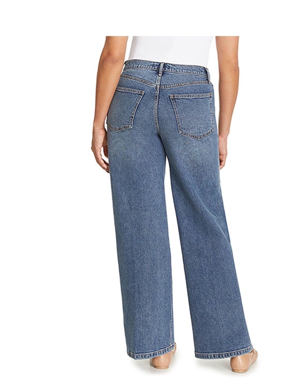 NEW Nine West Wide Leg High-Rise Jeans in Medium Wash Blue size 6 women’s NWT - Picture 3 of 10